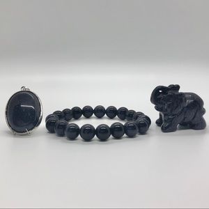 *BUNDLE* Blue Sandstone Necklace/Bracelet/Figurine